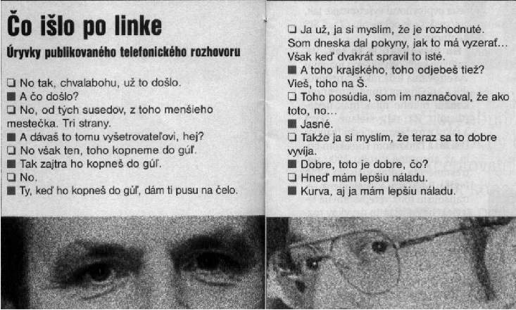 úryvok rozhovoru exriaditeľa I. L.exom s exministrom vnútra )Ludovítom Hudekom